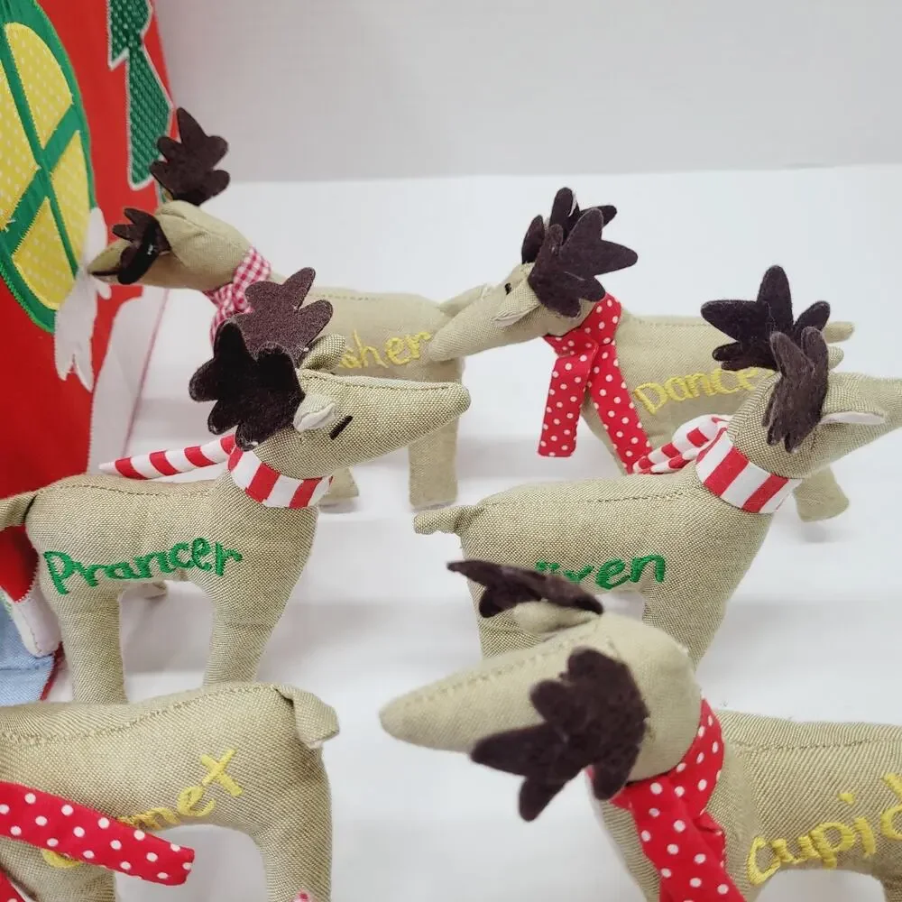 Vintage Pottery Barn Kids Christmas Santa's Workshop Play set Reindeer RARE READ
